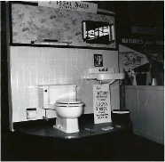 Vintage Deacon Plumbing fixture display at trade showroom